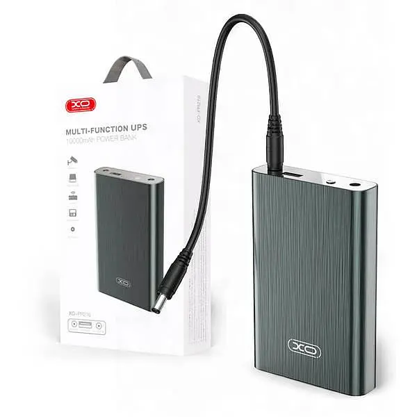 Портативный внешний аккумулятор для роутеров XO PR216 10000 mAh с выходом DC 5.5 мм серый - фото 4