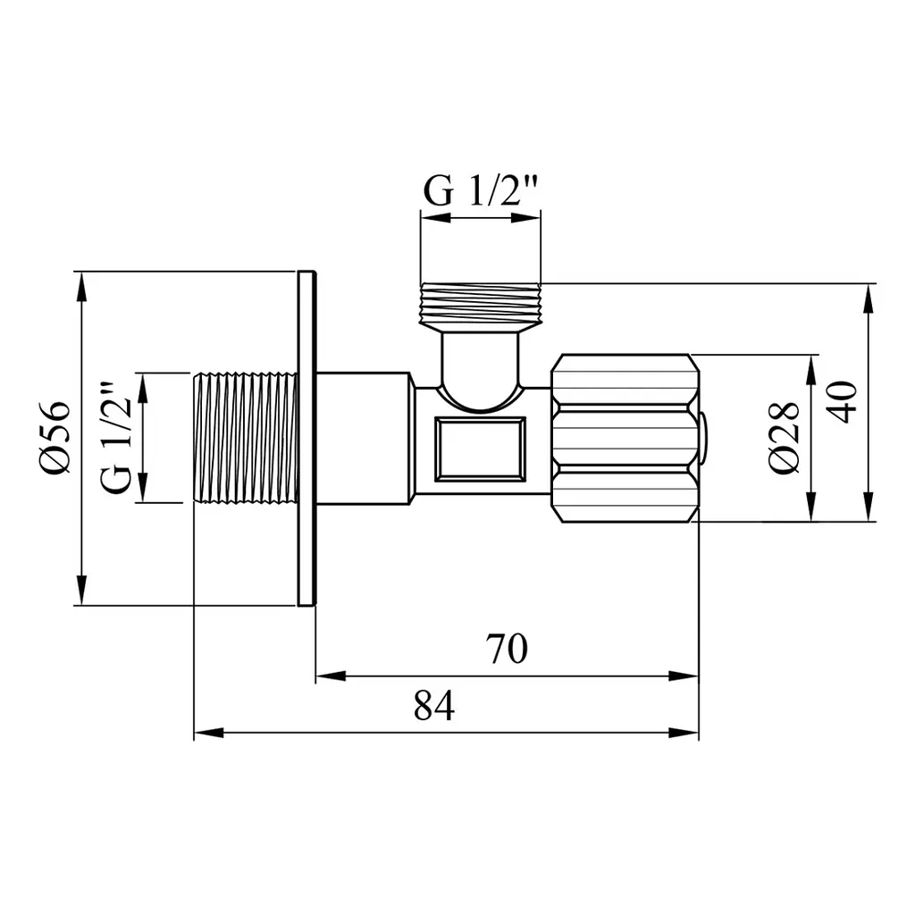 Кран приладовий Kroner KRP Eckventil C401 1/2"х1/2" ЗЗ (CV027383) - фото 3