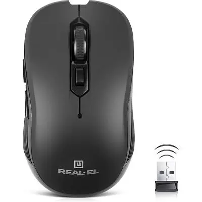 Комп'ютерна мишка Real-El RM-331W Wireless Black (EL123200044) - фото 4