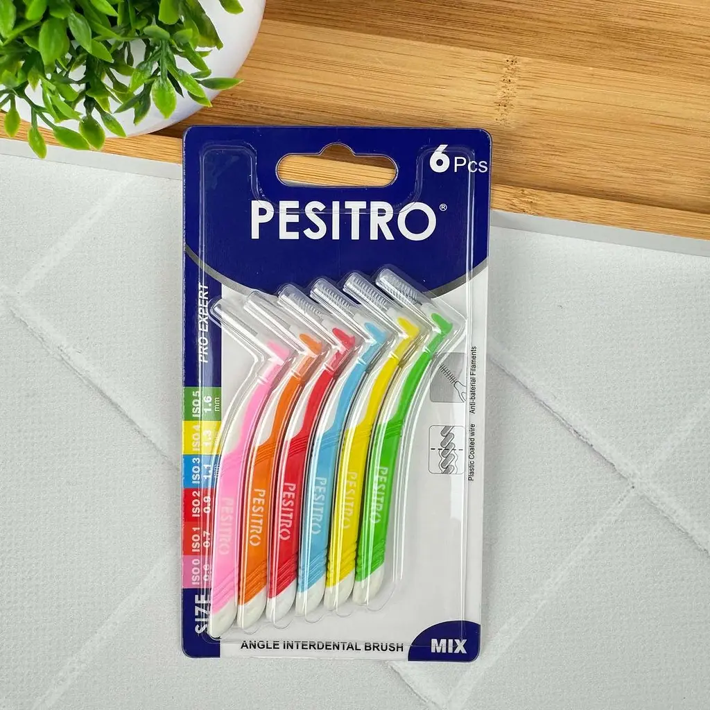 Набір міжзубних йоржиків Pesitro L-Type MIX (від 0.6 до 1.6 мм), 6 шт