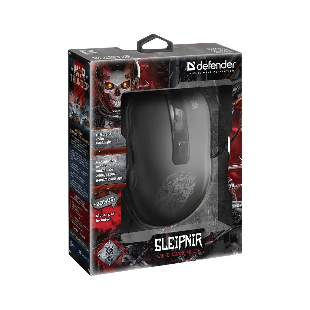 Мишка Defender Sleipnir GM-927 USB Black+ Килимок (52927) - фото 7