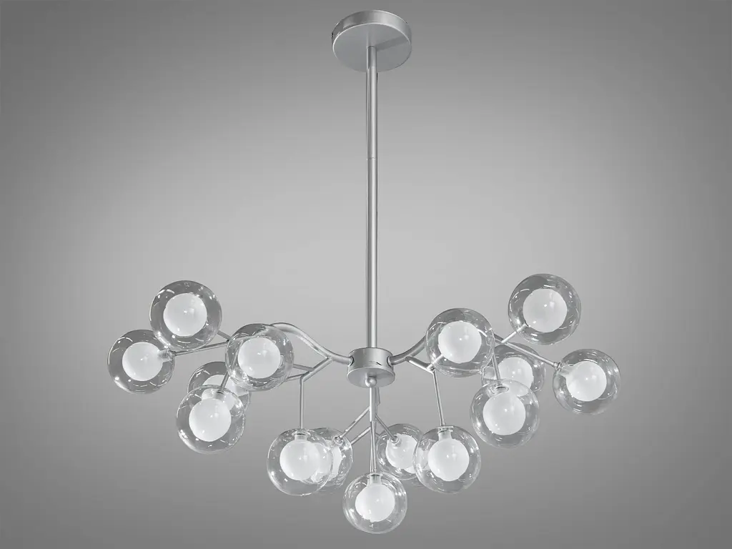 Уникальная новинка, детская люстра "Светлячок", люстра на 18 ламп, хром сат. - фото 3