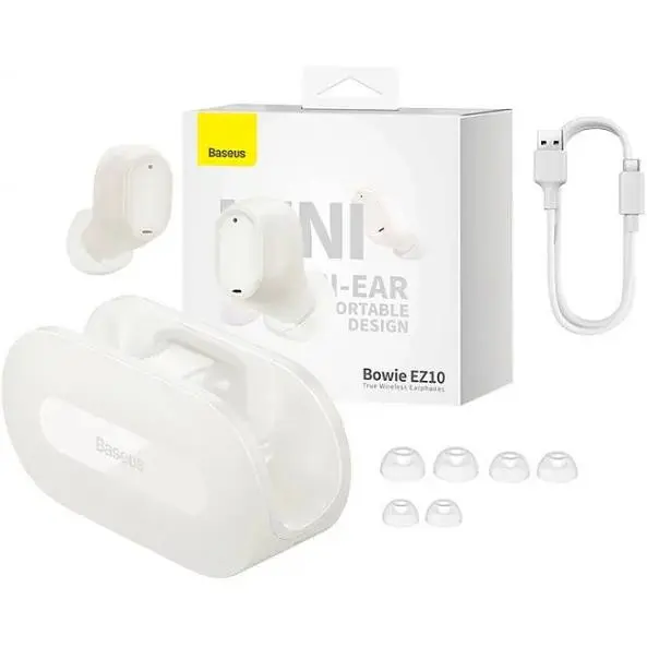 Бездротові навушники Baseus Bowie EZ10 True Wireless Earphones A00054300226-Z1 White - фото 4