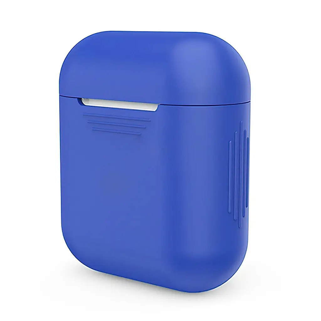 Чехол на Аирподс Синий силиконовый чехол для наушников Airpods 1/2 airpods чехол - фото 3