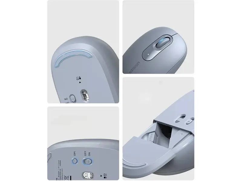 Миша UGREEN MU105 Portable Blue (90671) - фото 4