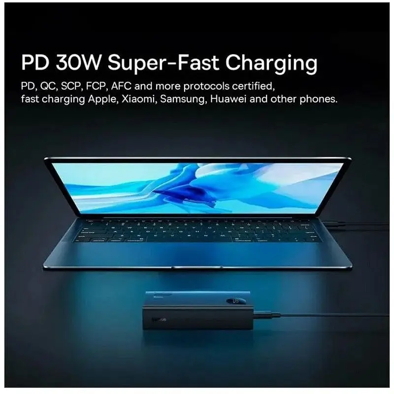 Павербанк Baseus Adaman2 Digital Display Fast Charge 10000 mAh 30 W білий (PPAD040002)  - фото 8