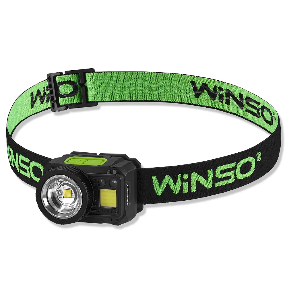 Ліхтар налобний Winso Pro 550Lm, 5W CREE XPG+COB, 1200mAh/3xAAA, з сенсором білий/червоний(751400)