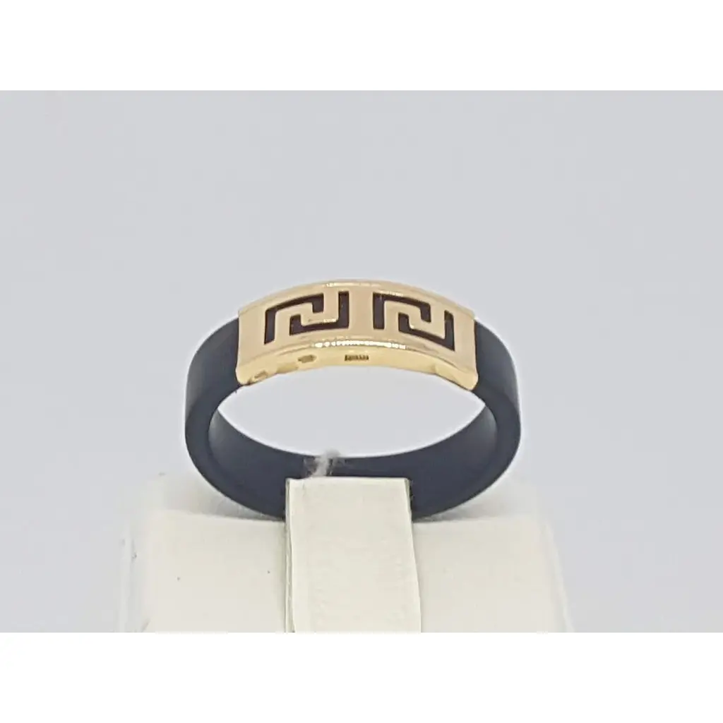 Кольцо из каучука Tango с золотой вставкой. 900619 18,5 - фото 4