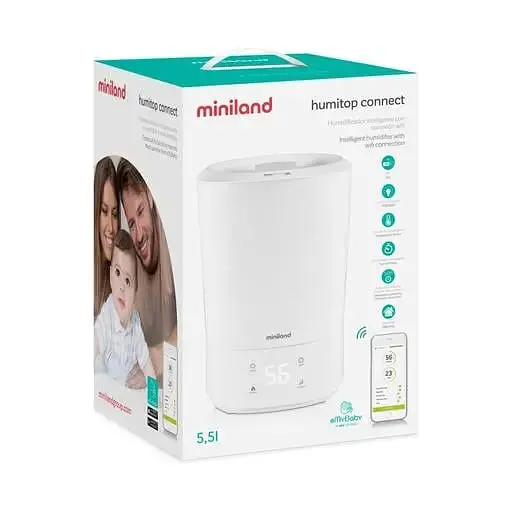 Cмарт-зволожувач повітря Miniland Humitop Connect з Wi Fi, 5,5 л, білий (89318) - фото 7