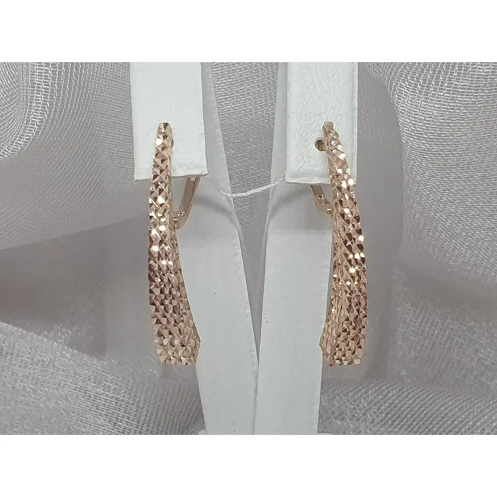 Золотые серьги Favoritum с алмазной гранью. 210086_А - фото 4