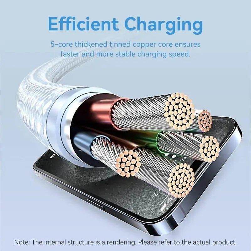 Кабель Vention USB 2.0Type-C M-M,1.0м 60W aluminum alloy, білийVention (TRDWF) - фото 2