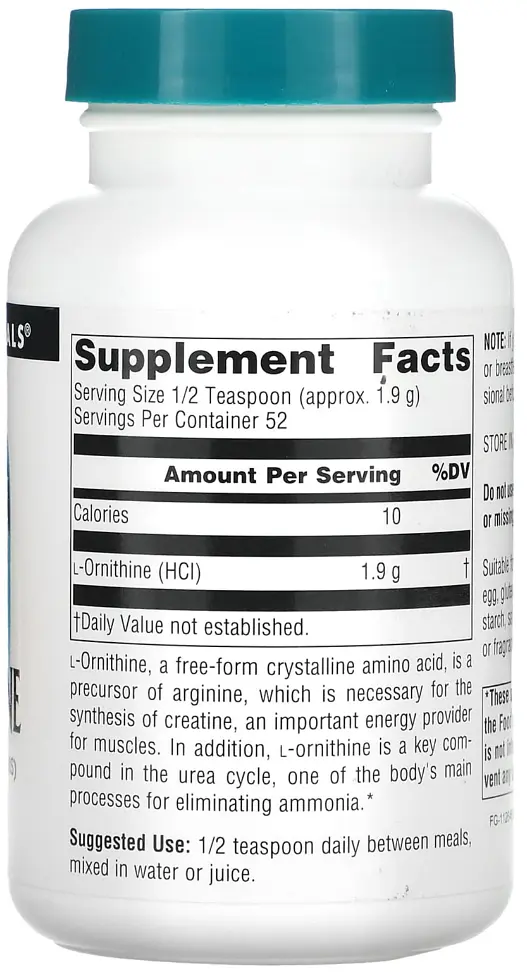 Орнітин (HCl) Source Naturals L-Ornithine Powder порошок 100 г - фото 2