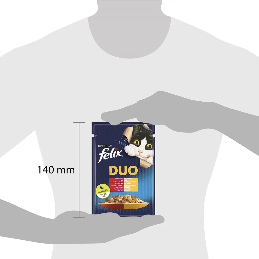 Вологий корм для кішок Purina Felix Fantastic Duo з яловичиною та птицею шматочки в желе 85 г (7613287027597) - фото 4