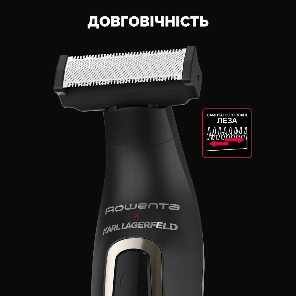 Тример Rowenta Karl Lagerfeld Forever Sharp для бороди та вусів чорний (TN602LF0) - фото 11