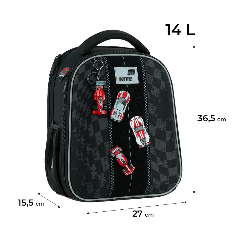 Рюкзак Kite Education каркасный 555 Race&Win Черный (K26-555S-8) - фото 3