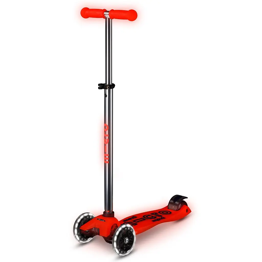 Самокат MICRO серії "Maxi Deluxe Glow LED" – ЧЕРВОНА АУРА (до 50 kg, 3-х колісний, світло) Micro MMD368 - фото 12