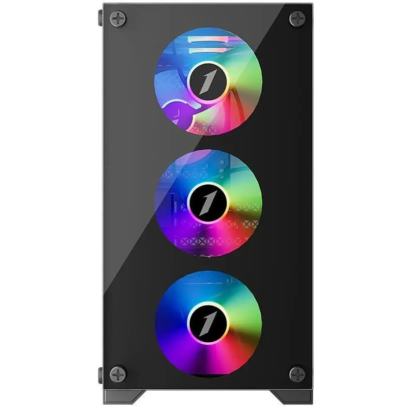 Корпус 1stPlayer X2-M-BK-4F1-PS-600FK-EU Black 600W - фото 6