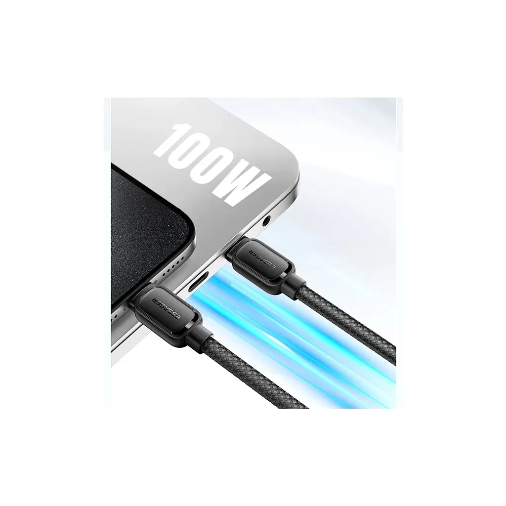 Дата кабель USB-C to USB-C 1.0m 100W black Essager (EXCTT1-TD01-P) - фото 7