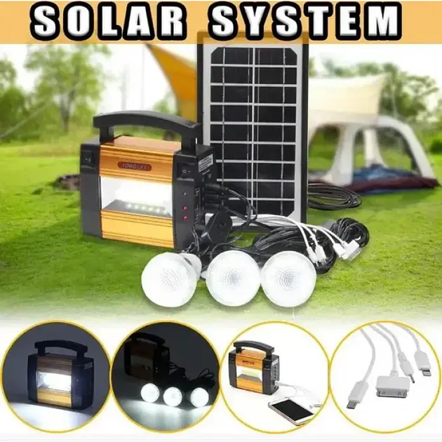 Кемпінговий акумуляторний ліхтар LM-367 (COB + 3xLamp) + сонячна панель + Power Bank (1 режим) - фото 7