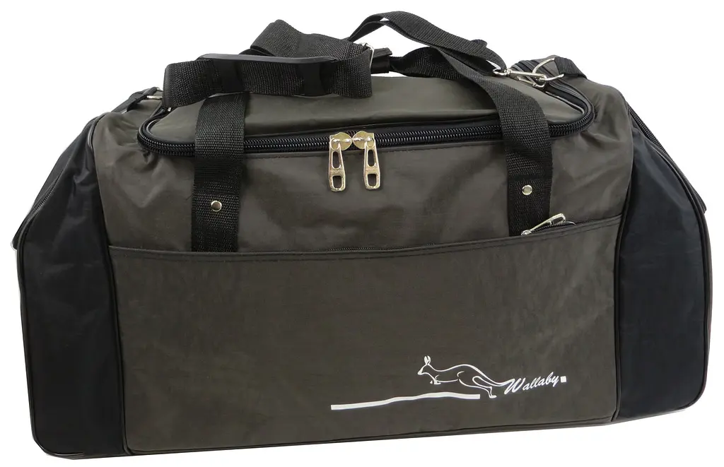 Сумка спортивна Wallaby з нейлону 59 л 48×32×28 см Хакі з чорним - фото 2