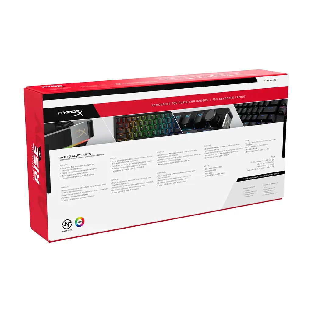 Клавіатура HyperX Alloy Rise 75 PBT HX Red USB UA Black (7G7A4AA) - фото 8