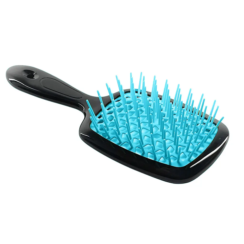 Гребінець щітка для волосся Superbrush Plus Hollow Comb Чорно-бірюзовий Черно-бирюзовый 86732