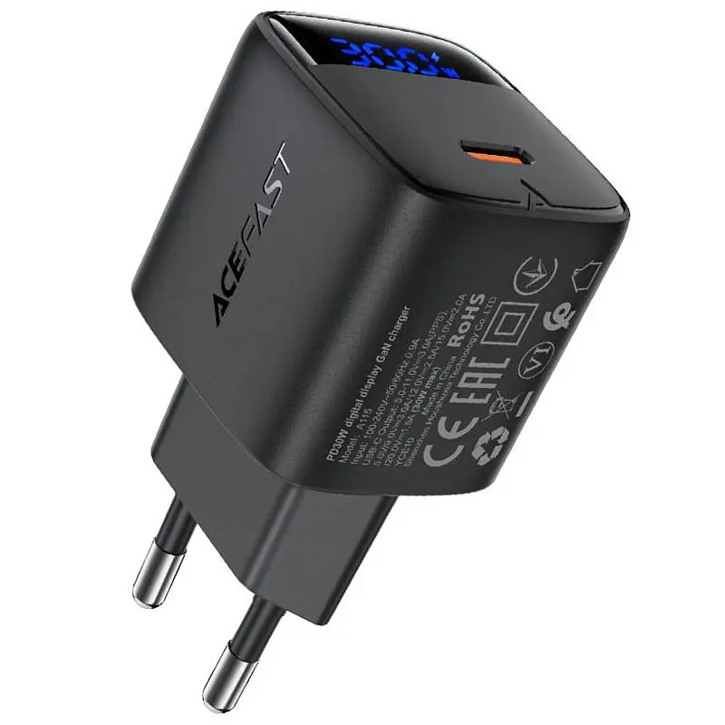 МЗП A115 PD30W GaN (1USB-C) Black Acefast teh0029671