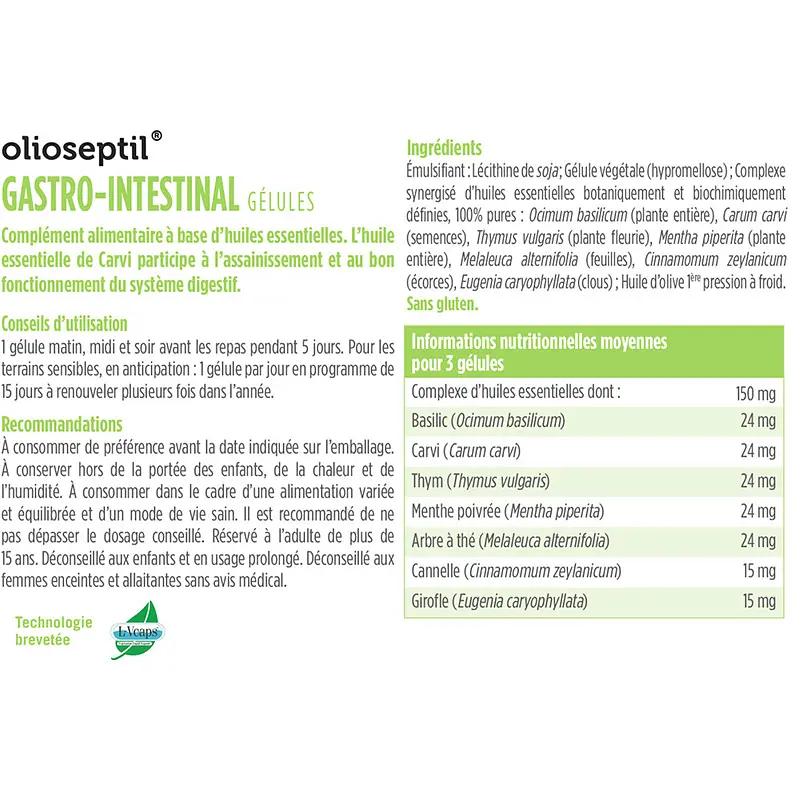 Комплекс Olioseptil Гастро - травний 7 ефірних олій 15 капсул - фото 2