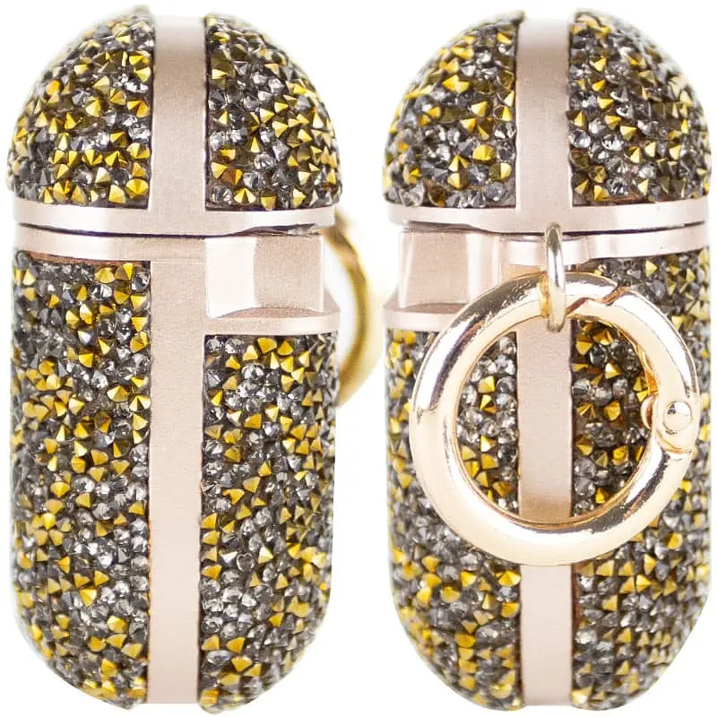 TPU чехол Bling World Rock Diamond для наушников AirPods 1/2 Золотой - фото 3
