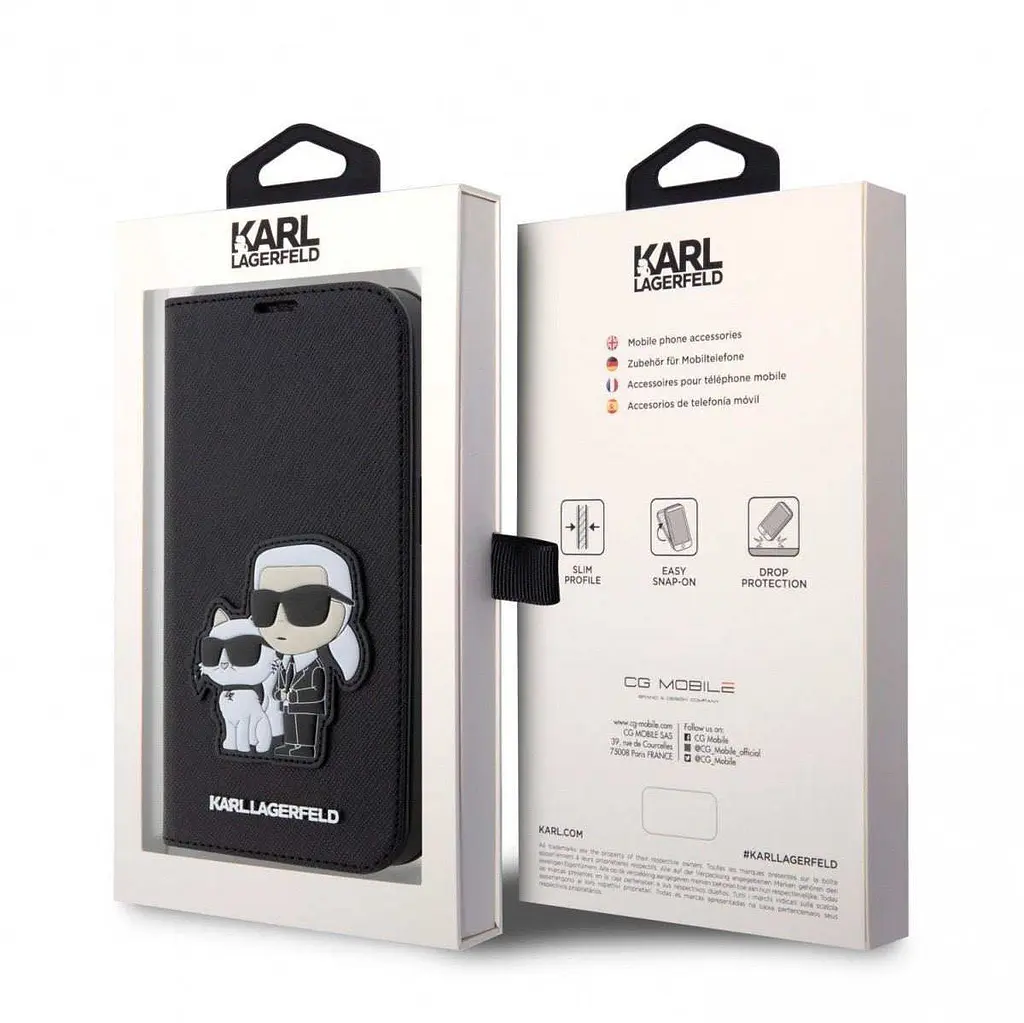 Чехол Karl Lagerfeld PU Saffiano Karl and Choupette NFT для iPhOne 13 Pro Max Black (57983114271) - фото 7