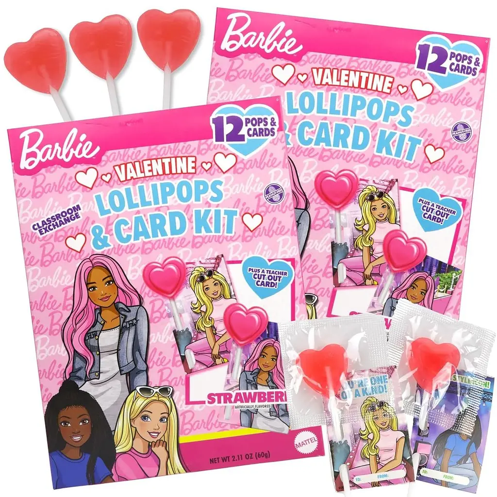 Льодяники на паличці Barbie Valentine Lollipop and Card Kit 25шт, 125г - фото 7