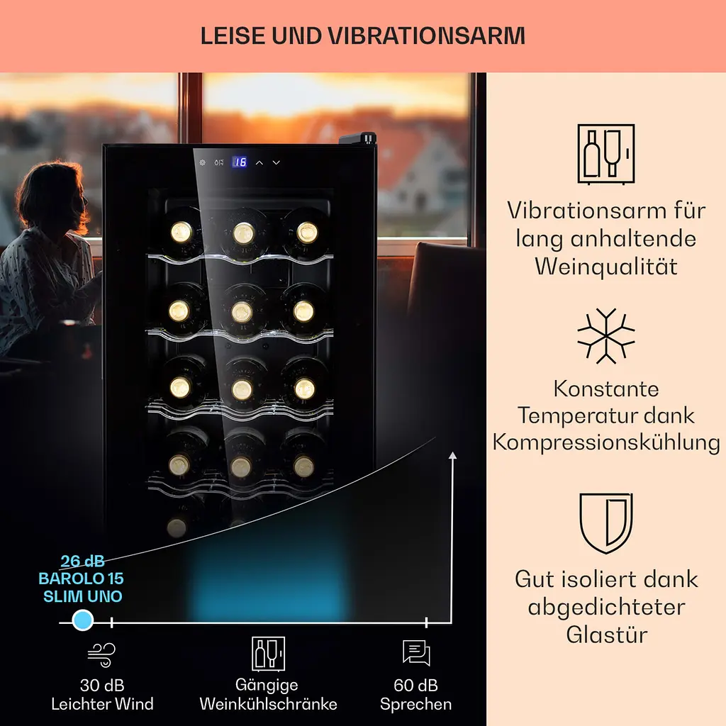Винный холодильник Klarstein Barolo 15 Uno (10041207) - фото 5