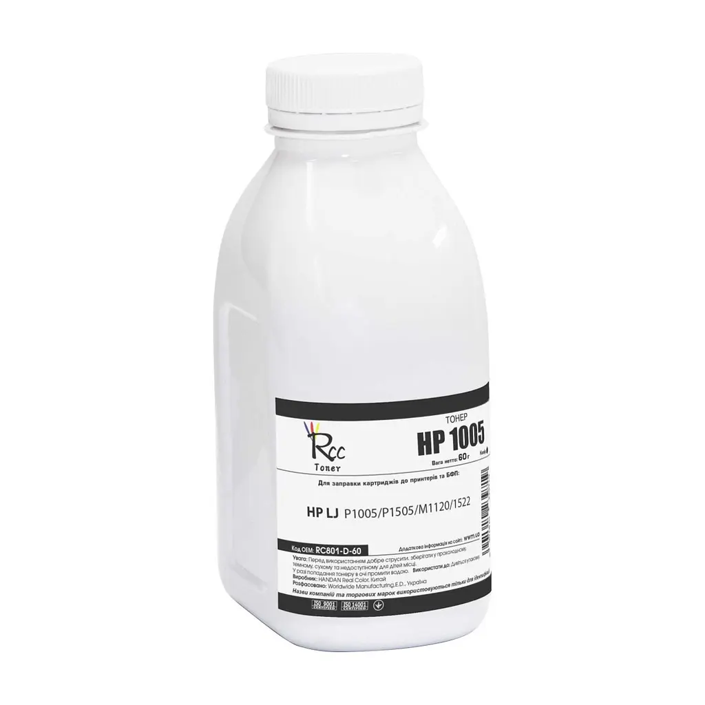Тонер HP LJ P1005/P1505/M1120/1522, 105г Black RC (RC801-D-105)