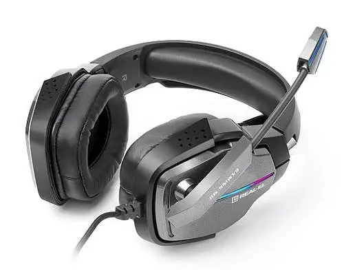 Навушники REAL-EL GDX-7680, Black, Mini jack + USB, накладні, мікрофон, кабель 2.2 м (GDX-7680) - фото 2