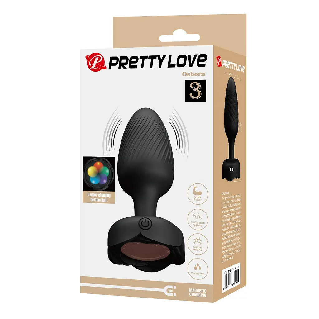 Анальна пробка - Pretty Love Osborn Black - фото 9