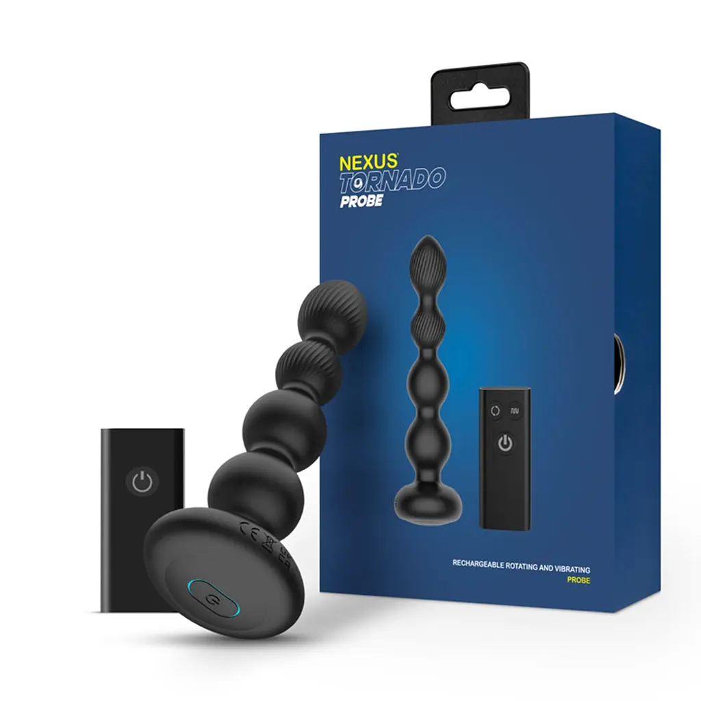 Анальна пробка Nexus Tornado Probe 17.7 см (чорний) - фото 2