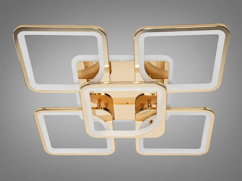 Золотая люстра с пультом, диммером, 150Вт. - фото 4