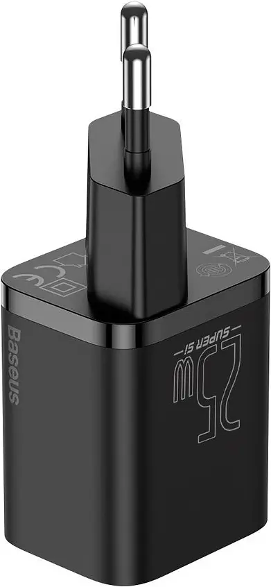 Мережевий зарядний пристрій Baseus Super Si 1C 25W EU Set with Type-C to Type-C black (TZCCSUP-L01) - фото 3