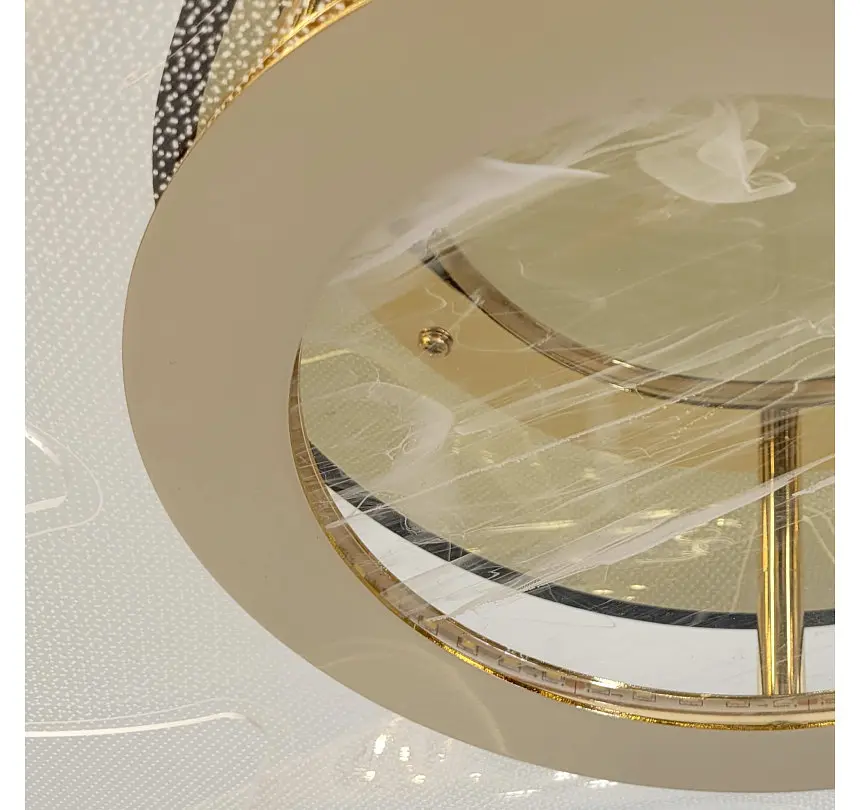 Велика стельова LED-люстра Artlight 1030-550GD+BK чорна із золотом та прозорим фігурним плафоном - фото 3
