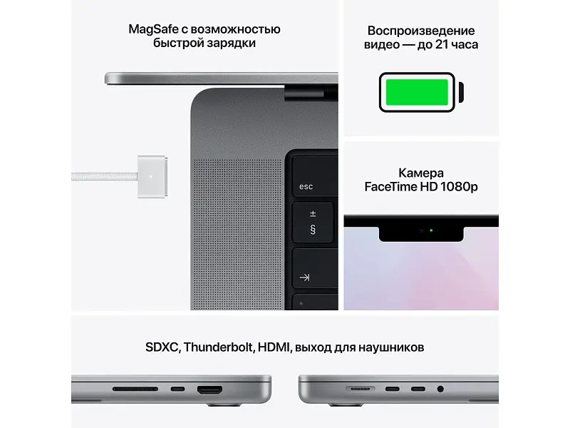 Ноутбук Apple MacBook Pro 16” Space Gray 2021 (MK193) - фото 6