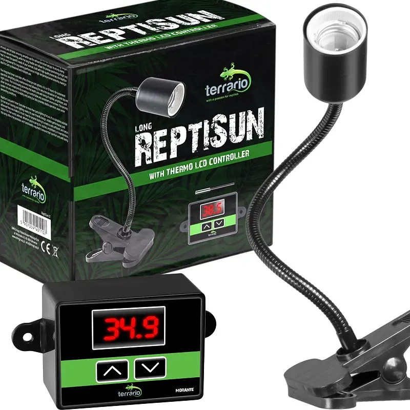 Світильник довгий з затискної ручкою і термостатом Terrario Long ReptiSun Temperature Control 200W - фото 2