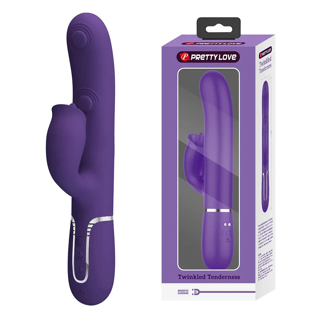 Вібратор PRETTY LOVE Gigi dark purple, 7 thumping functions 7 licking modes PRETTY LOVE BW-500035-2 100626