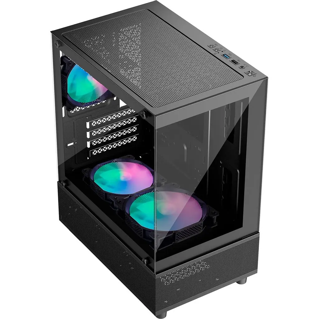 Корпус 1stPlayer Mi2-A-BK-2F7R-1F7 Black [134412] - фото 2