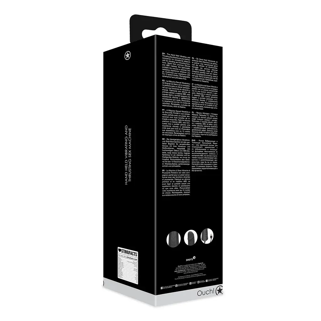 Секс-машина Ouch! Hand Held Vibrating and Thrusting Sex Machine - фото 22