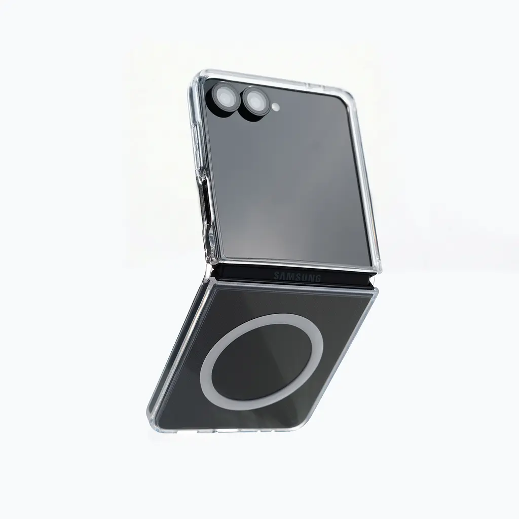Чехол для Samsung Galaxy Flip7 5G, Clear MagCase, прозрачный, противоударный, магнитный, панель-накладка с поддержкой MagSafe, поддержка беспроводной зарядки магсейф, защита всего корпуса, TPU+PC, ArmorStandart (ARM88135) - фото 2