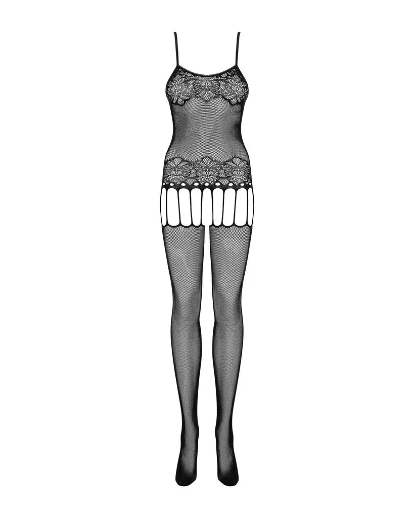 Бодистокинг Obsessive Bodystocking F235 тонкие подвязки нежный декор сеточка S/M/L - фото 4