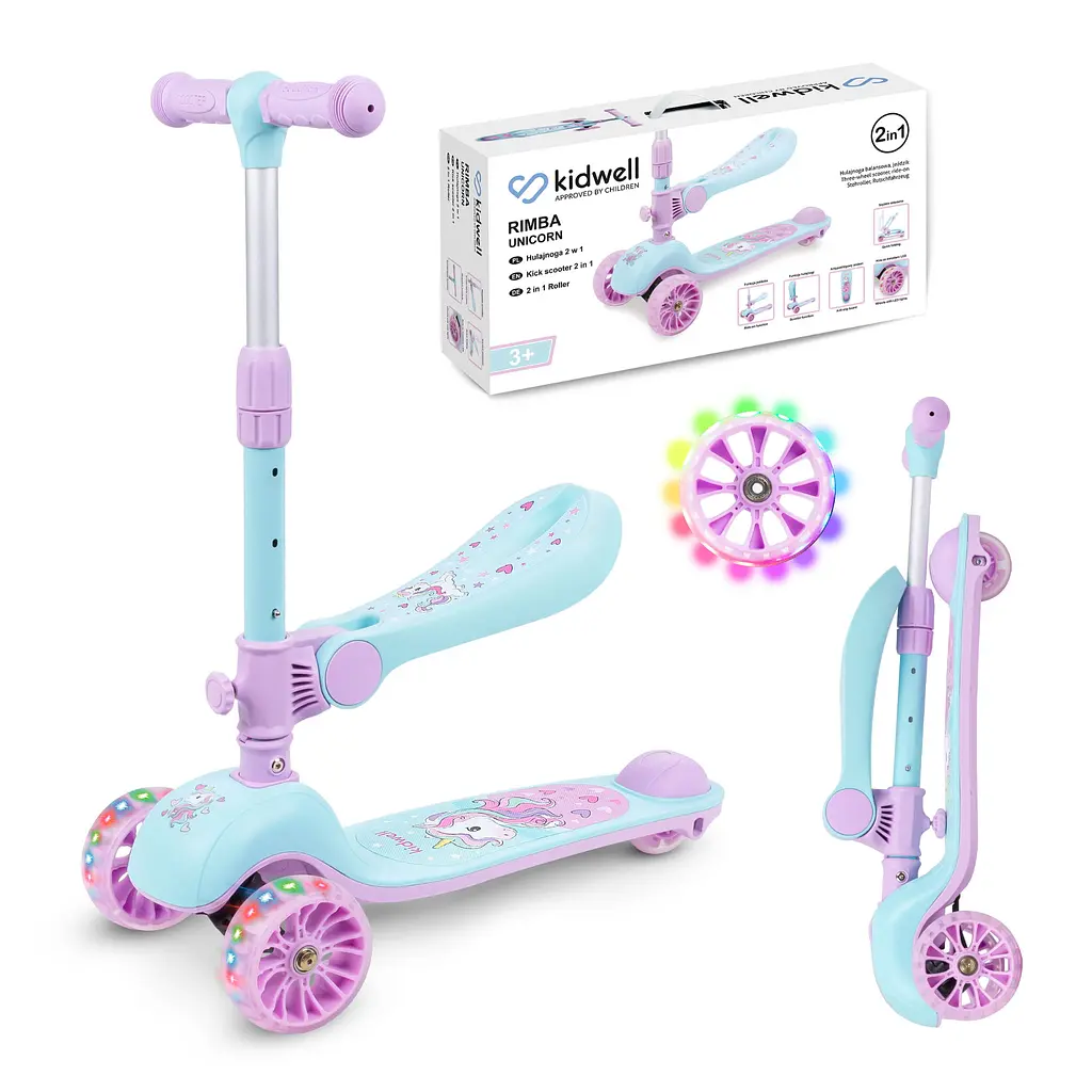 Дитячий самокат Kidwell Rimba Unicorn 2 в 1 з сідлом (5901130086207) - фото 10