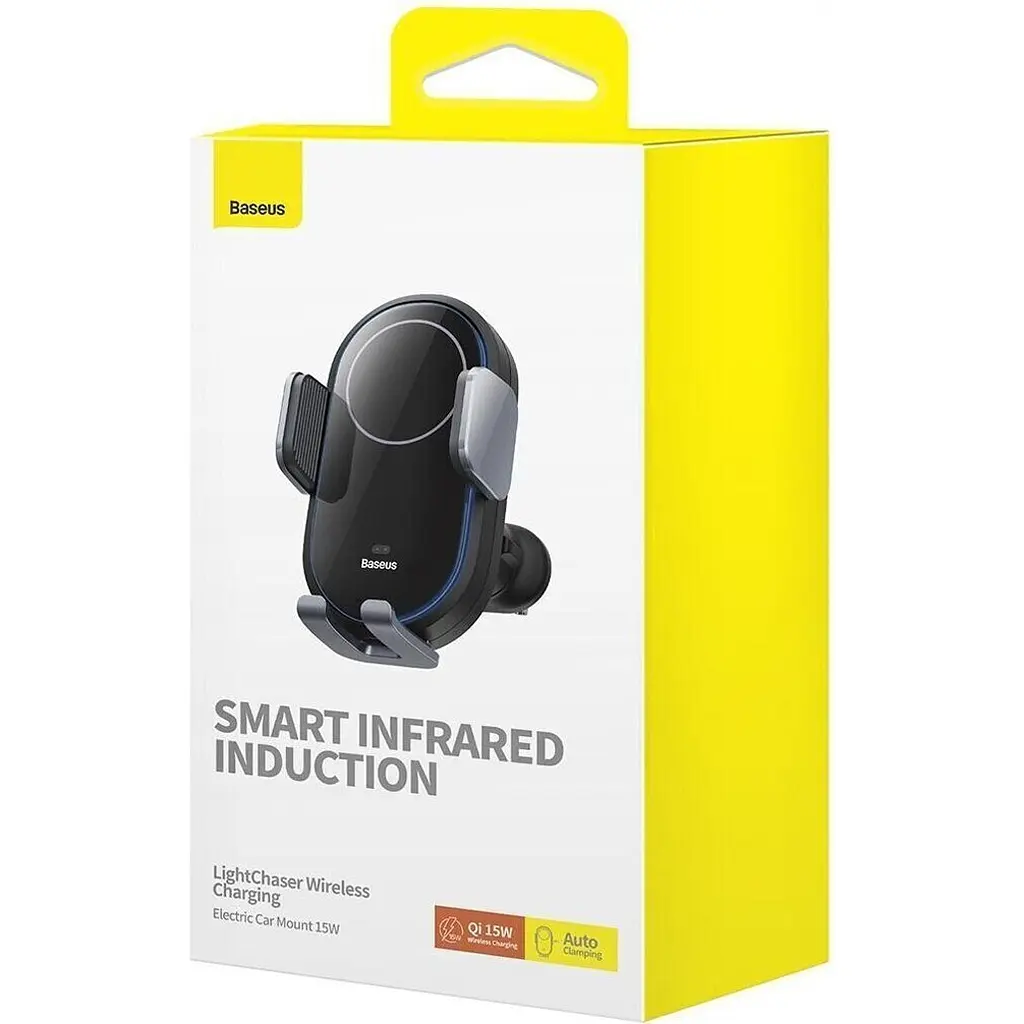 Автодержатель Baseus LightChaser Electric Car Mount с беспроводной зарядкой Black [C40355900121-00] [116279] - фото 9