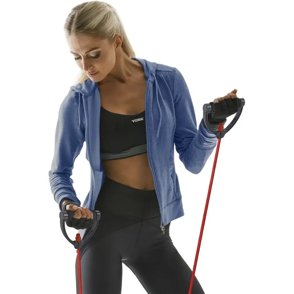 Еспандер трубчастий з ручками York Fitness 6-9кг, червоний - фото 7