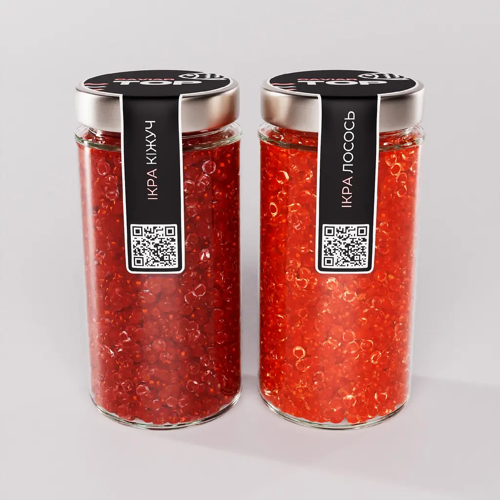 Ікра "Кіжуч+Лосось" CapsFood імітована в Банці 500+500 г